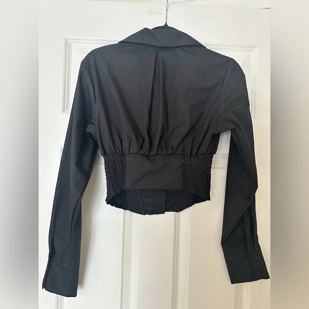 NWT* Fashion Nova Black Corset Shirt- Size Large